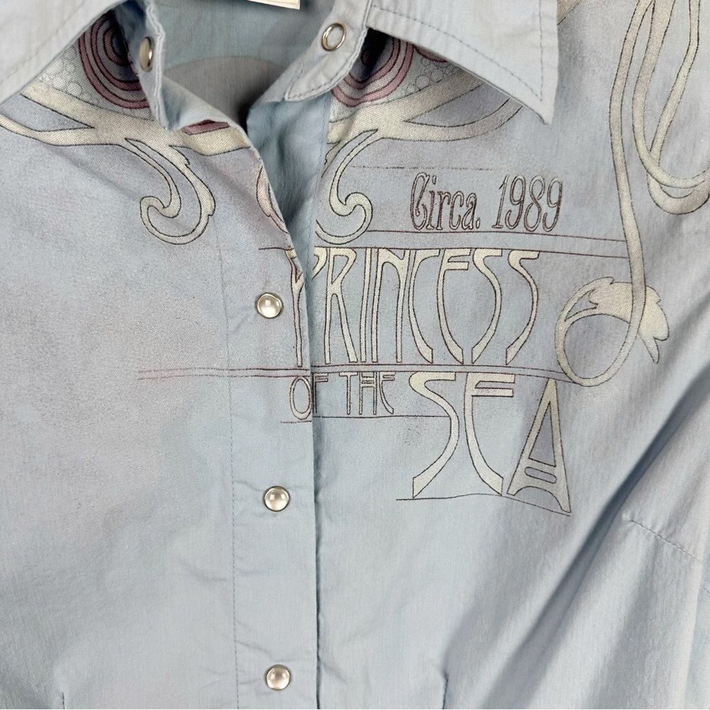 Disney Store Princess Ariel Snap Button Down Blouse Long Sleeve Small Vintage - Picture 3 of 8